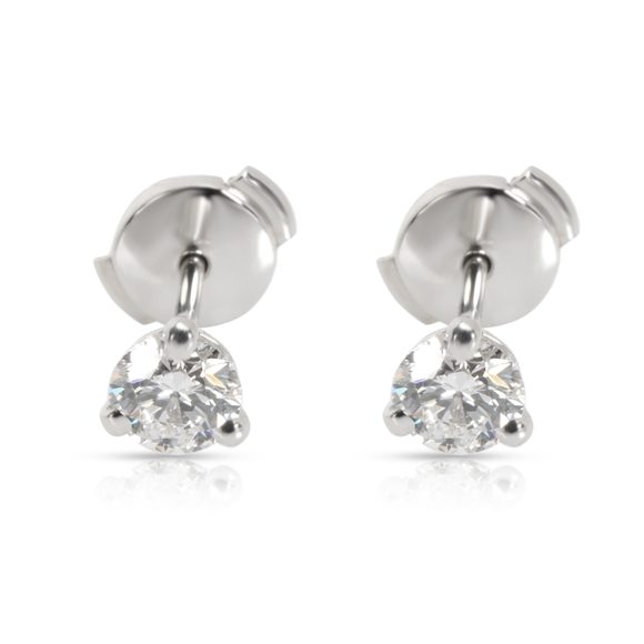 GIA Certified Blue Nile Diamond Stud Earring in Platinum E VS2 0.70 CTW - Picture 1 of 3